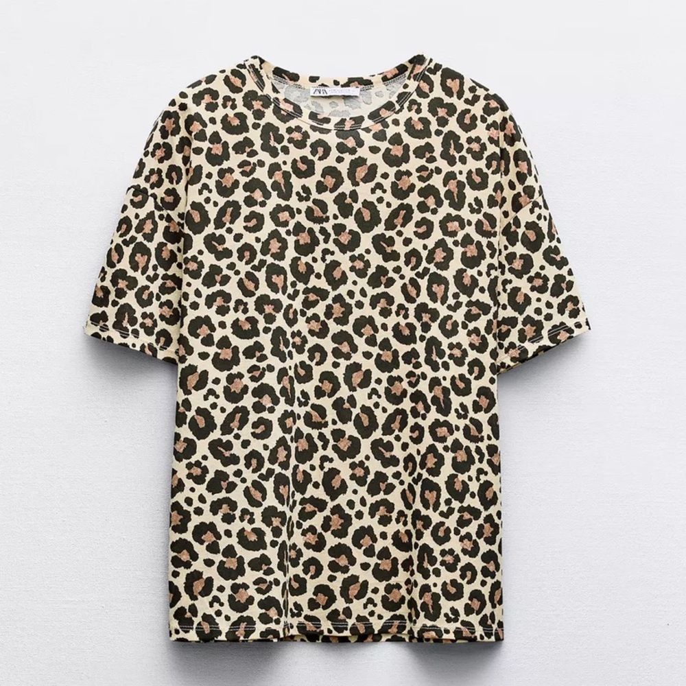 Zara Leopard Cotton Tshirt